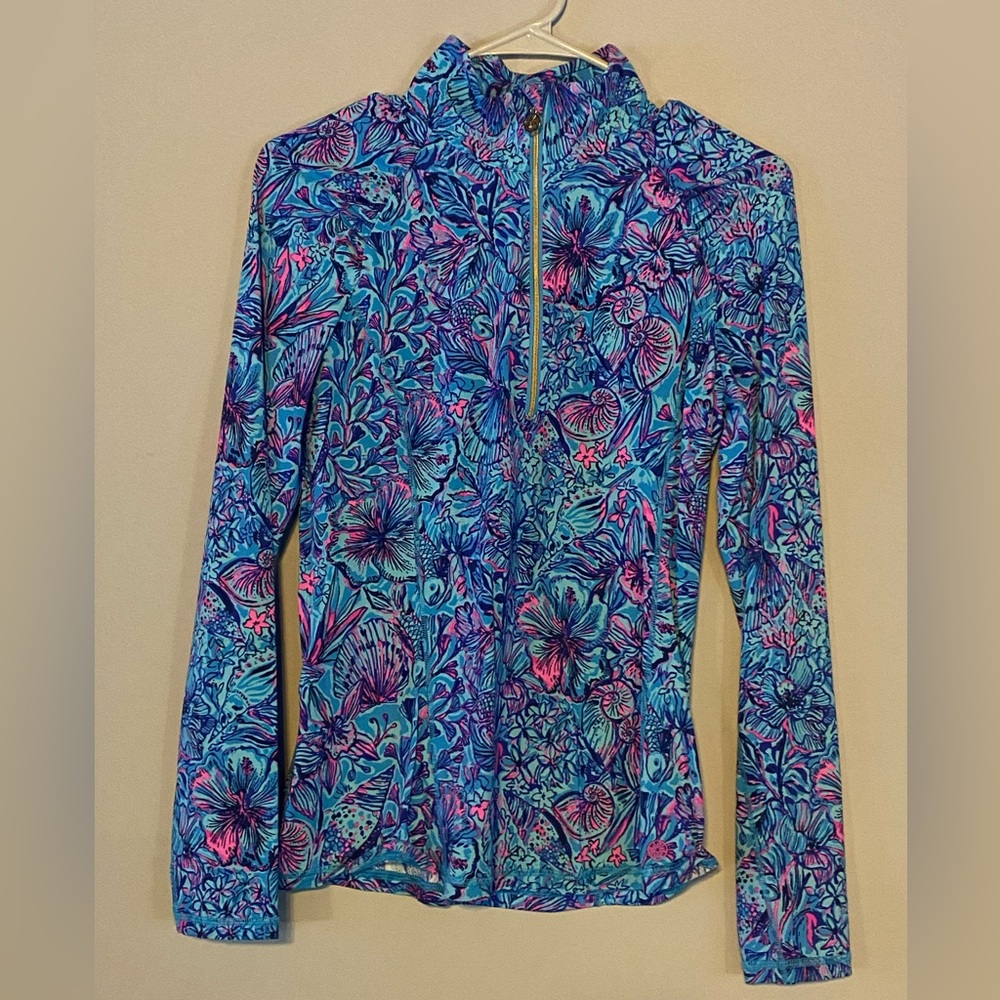 Lilly Pulitzer Blue and Pink Floral Blouse